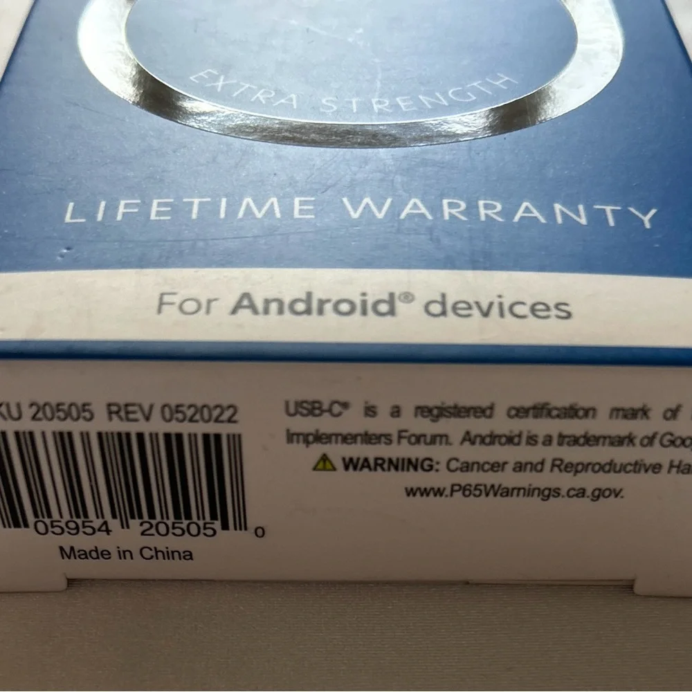 New 4 footISB-C Cable for Androids Just Wireless Lifetime Warranty NIB